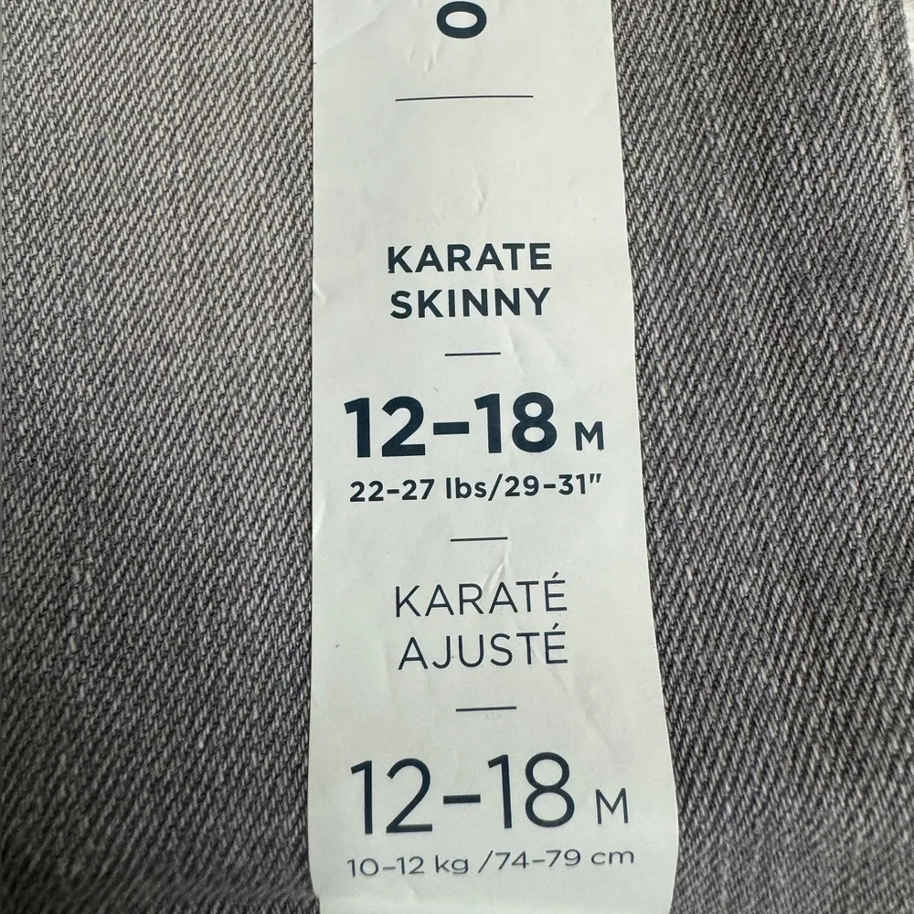 NEW WITH TAG OLD NAVY BOY 12-18mo Karate Skinny Gray Jeans